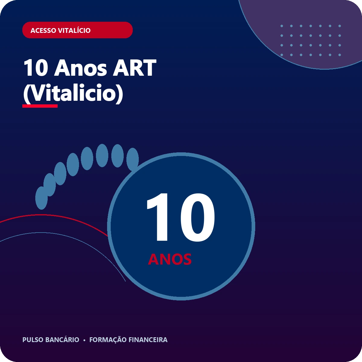Card completo do curso 10 Anos ART (Vitalicio)