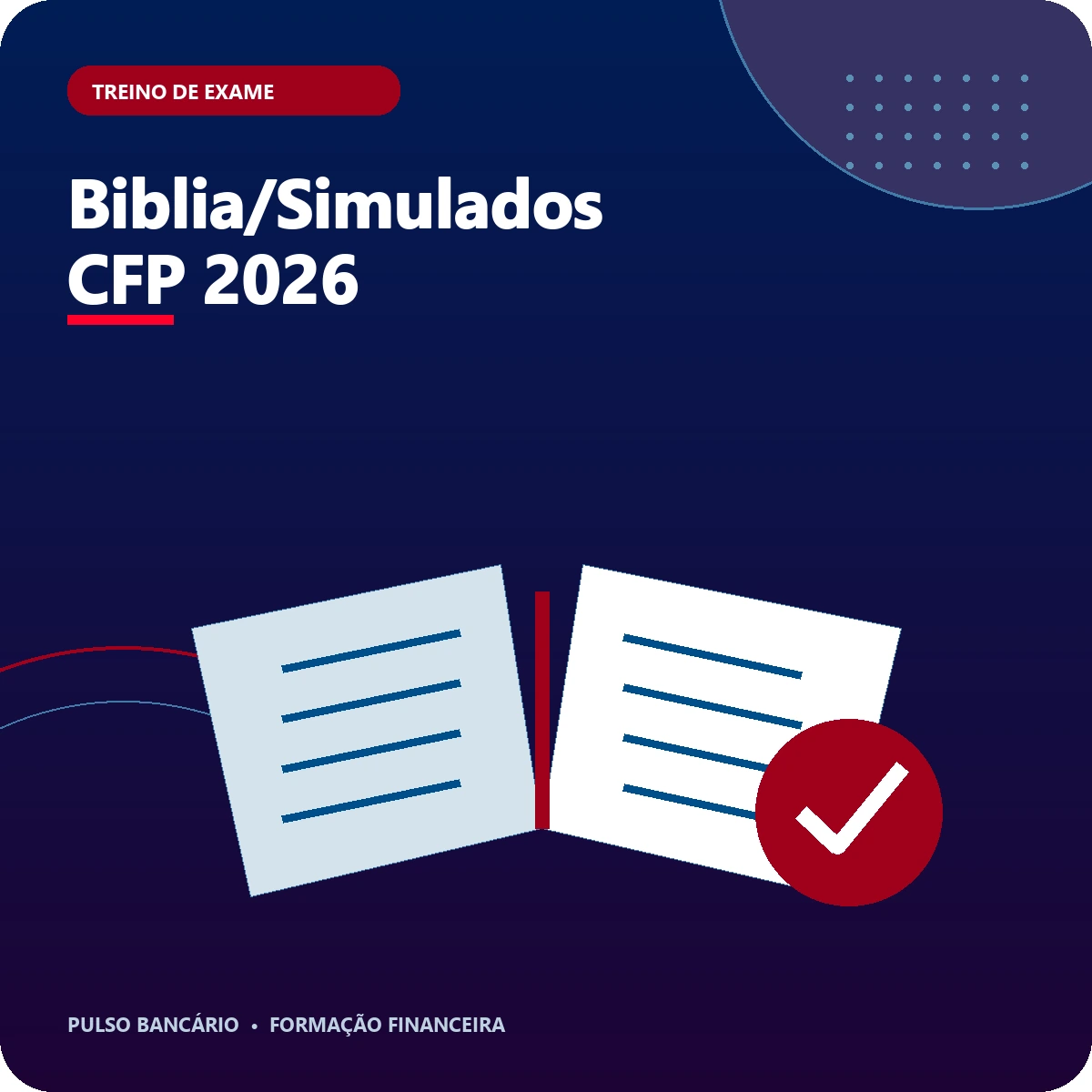 Arte editorial do curso Biblia/Simulados CFP 2026